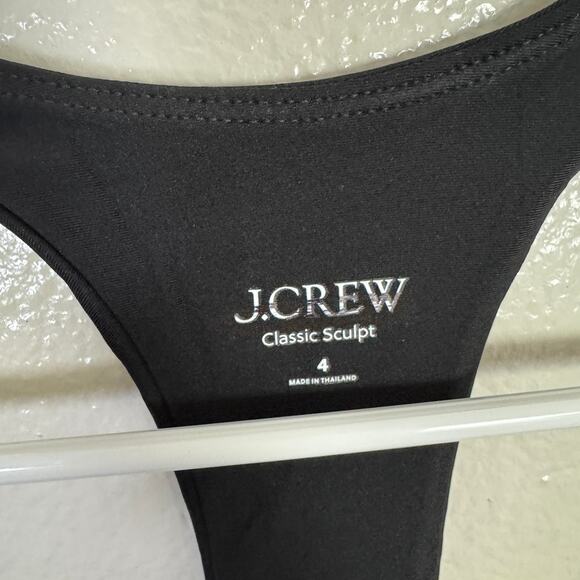 J.Crew Gail Classic Sculpt Swimsuit SZ 4 Black One-Piece Racerback Removable Pad - Picture 4 of 9